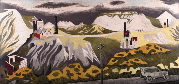 Artist Mary Adshead: The Old Rolls on Bodmin Moor; China Clay Landscape, circa 1950