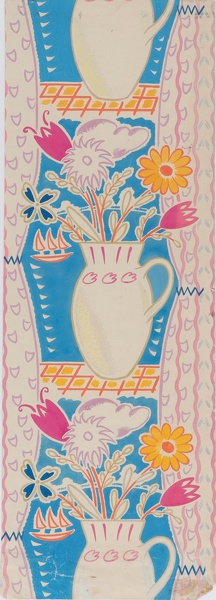 Artist Amy (Dyer) Finney: Design for Flowers by a Window Overlooking the Sea, circa 1950