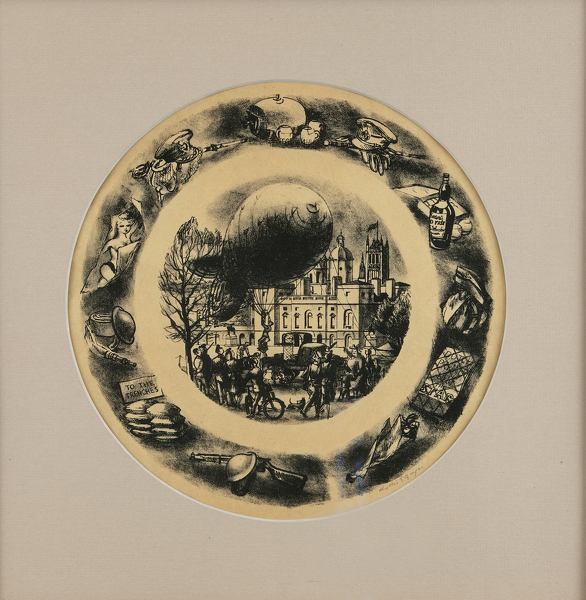 Artist Phyllis Ginger: Design for a Wedgwood Plate, circa 1944