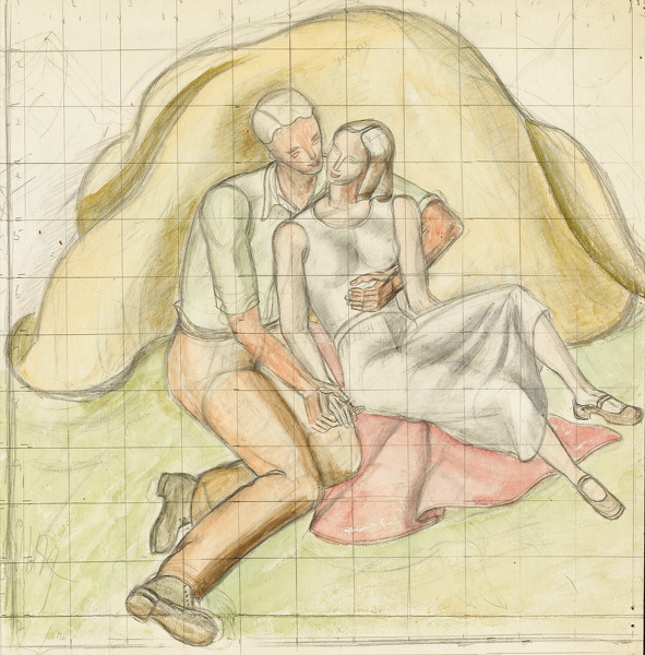 Artist Rosalie Brill: Lovers, circa 1930