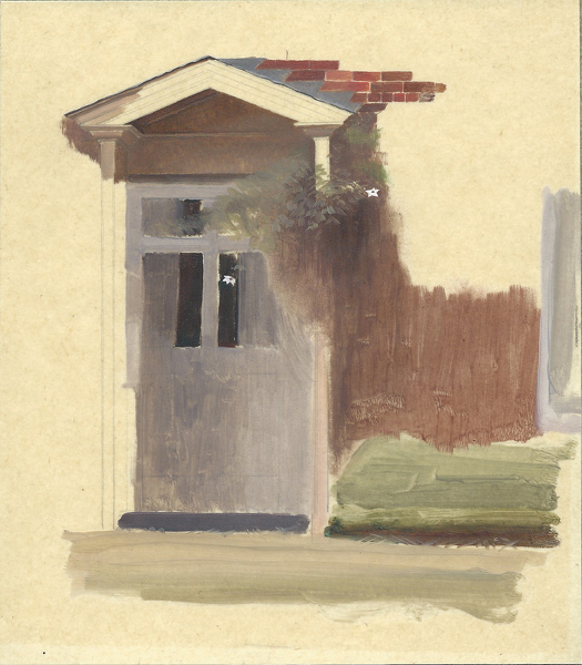 Artist Winifred Knights: The Front Door of Line Holt Farm House, late 1920s