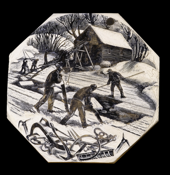 Artist Clare Leighton: Ice Cutting, BPL607, 1949-50