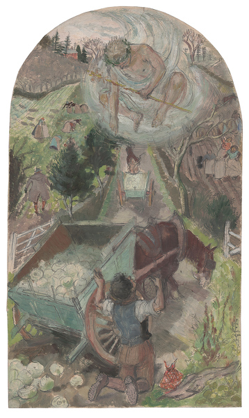 Artist Evelyn Dunbar (1906-1960): Hercules and the Waggoner, spring 1933 [HMO 308]