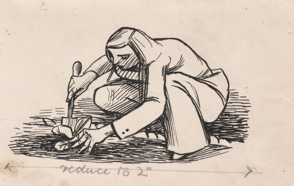 Artist Evelyn Dunbar: Vignette for page 49 of Gardeners’ Choice, 1937 [HMO 253]