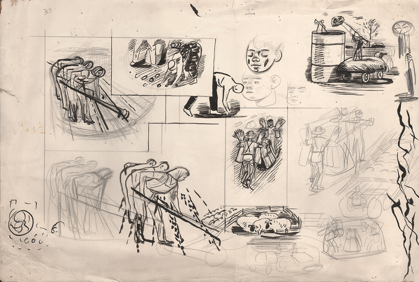 Artist Evelyn Dunbar (1906-1960): Studies for Various Women’s Land Army Activities, Including Singling Turnips [HMO 313]