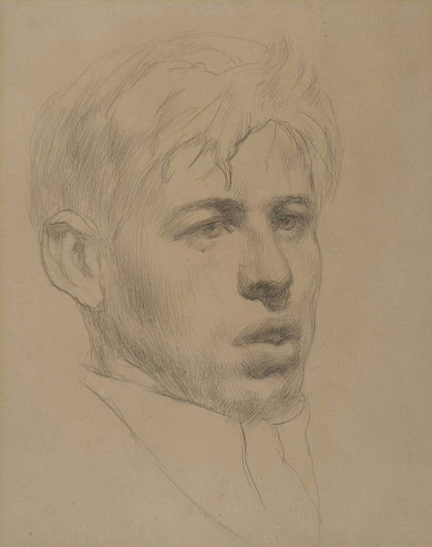 Artist Hilda Carline: Portrait of Gilbert Spencer, circa 1919