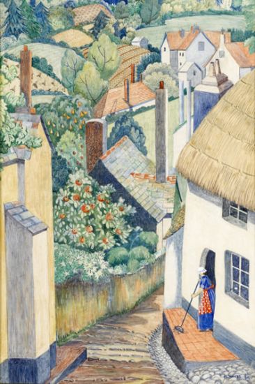 Artist Marjorie Hayes (1913-2005): Village Street 1937