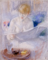 Artist Julia Beatrice How: Lisant Dans Ie Lit (Reading in Bed), after 1910