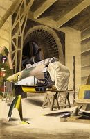 Artist Barbara Jones: The Wind Tunnel - Royal Aircraft Establishment Farnborough, 1944