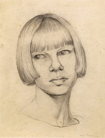 Artist Celia Fiennes: Self Portrait, c.1925