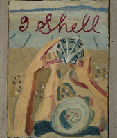 Artist Evelyn Dunbar: I Shell, Sketch for design for Shell petrol. c.1937 [HMO 751]