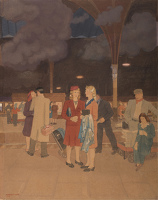 Artist Margaret Gere: Partings at Paddington, 1948