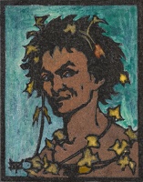 Artist Marion Wallace Dunlop: Bacchus, (turquoise ground), circa 1906