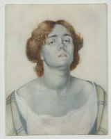 Artist Edith Blanche Terry: Portrait of a woman, chin raised, circa 1905