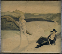 Artist Winifred Knights: Compositional study for Pompilia