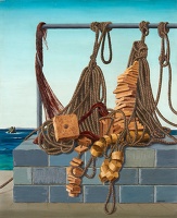 Artist Marion Adnams: Fishing Gear, Sark, 1953